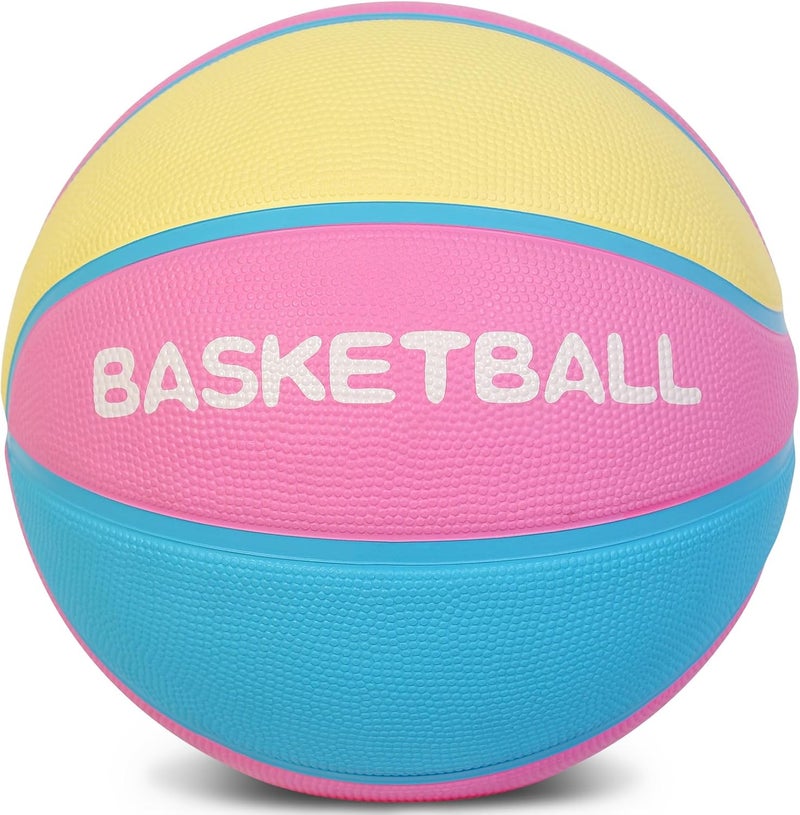 AXGUIQ Kids Youth Adult Size 3/4/5/6/7 Basketball Thickened Rubber Outdoor Colorful 22/25.5/27.5/28.5/29.5" for Play Game Gifts (Deflated) - Image 1